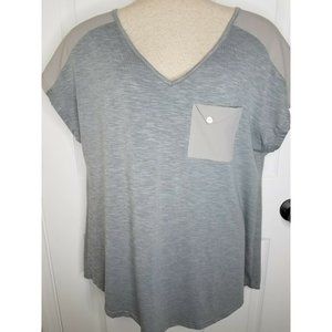 Moosungeek Womens Gray Top Tunic Tee Pocket XL NWT